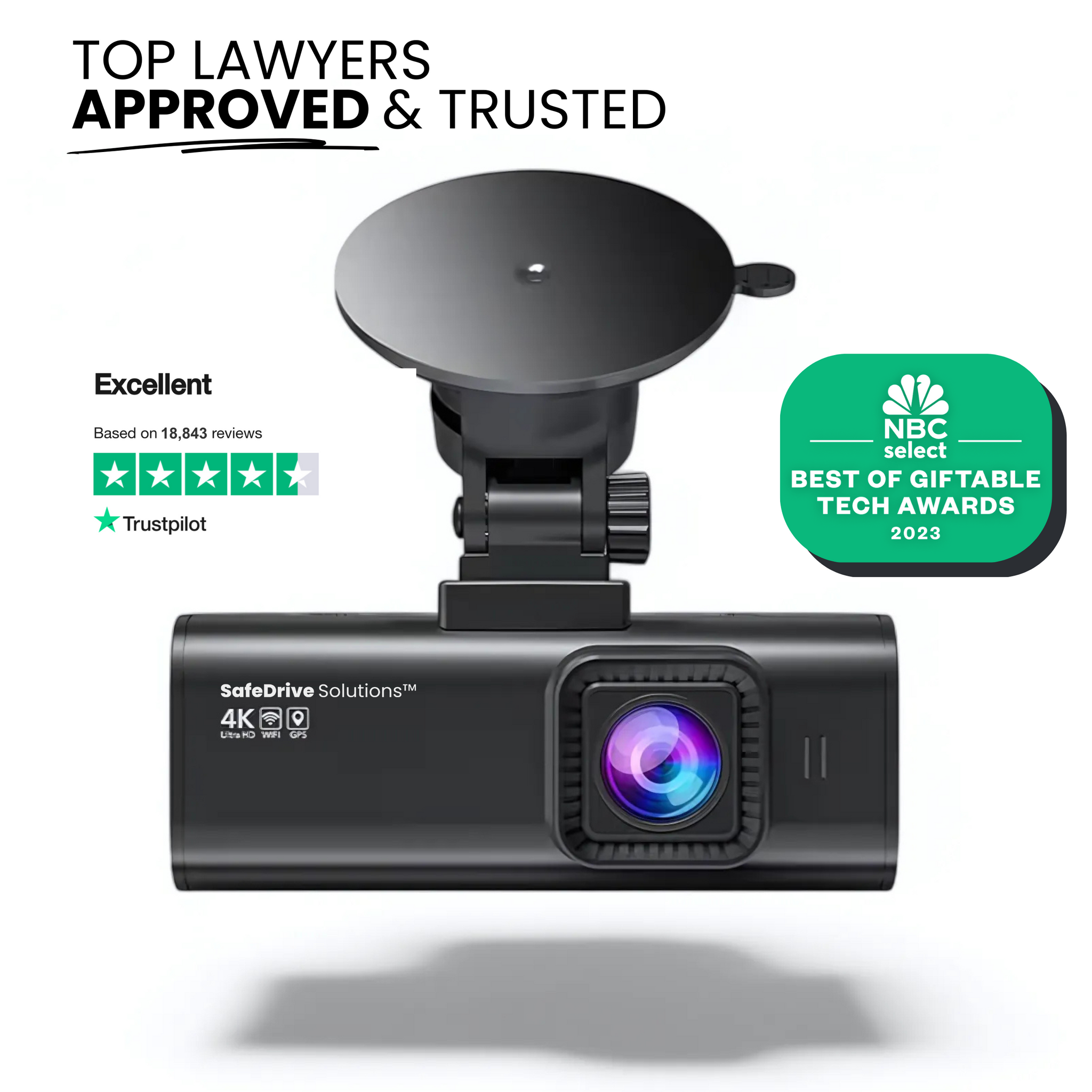 SDS™ Legal Proof - Approved Dash Cam With Night Vision
