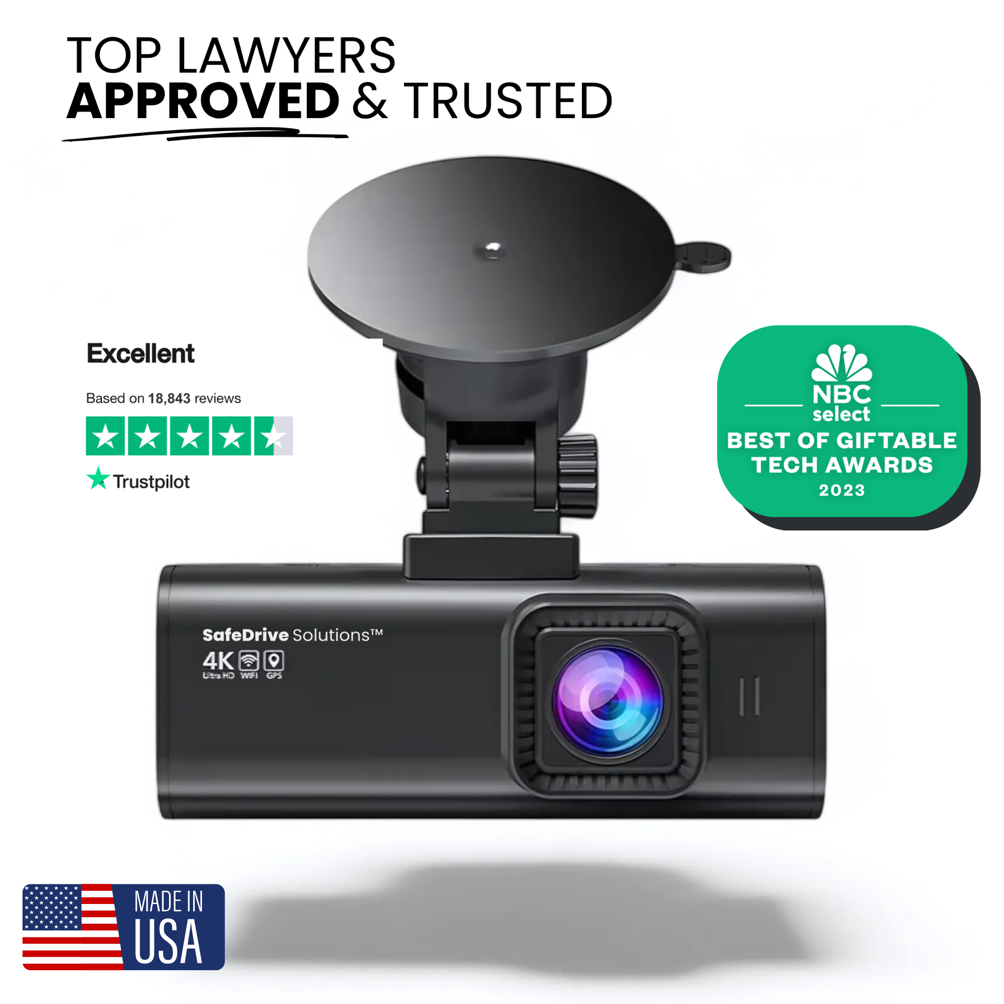 SDS™ Legal Proof - Approved Dash Cam With Night Vision
