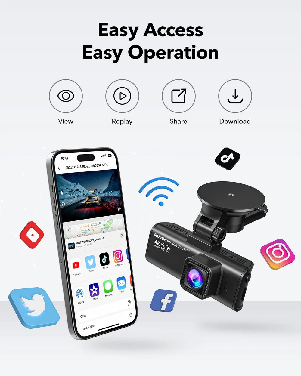 SDS™ Legal Proof - Approved Dash Cam With Night Vision